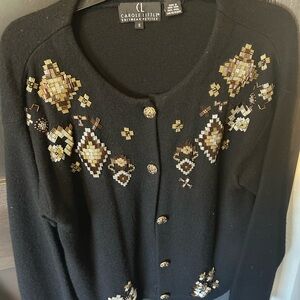 100% wool Carole Little Black Sweater